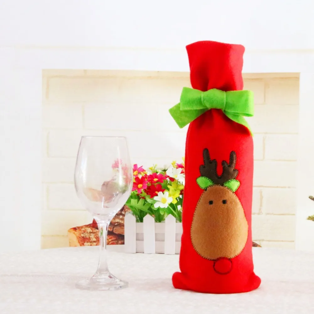 Санта Клаус рождественские украшения 6 шт./лот зеленого цвета с бантом и вышивкой