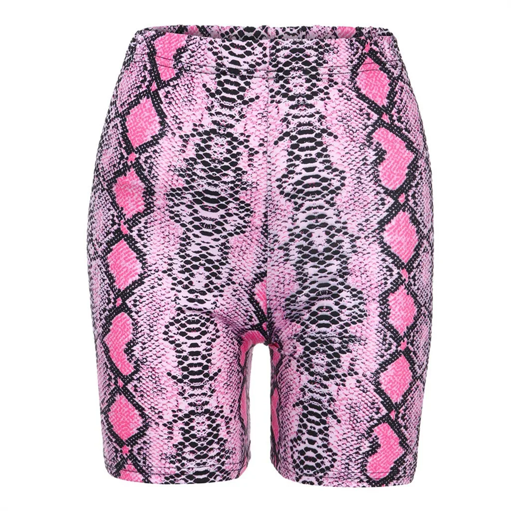 C Pantalon Femme Pantalones Mujer Spodnie Damskie Лето змеиный принт горячие спортивные повседневные велосипедные короткие брюки женсиеz4 - Цвет: C