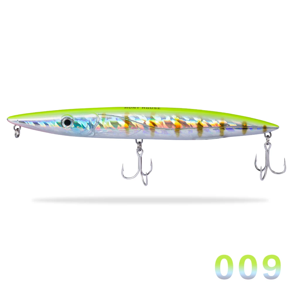 009 Hunthouse stickbaits peche en mer leurre walk dog pencil 195 мм 44 г don belone pencil stickbait fishing bluefish topwater приманки - Цвет: 009