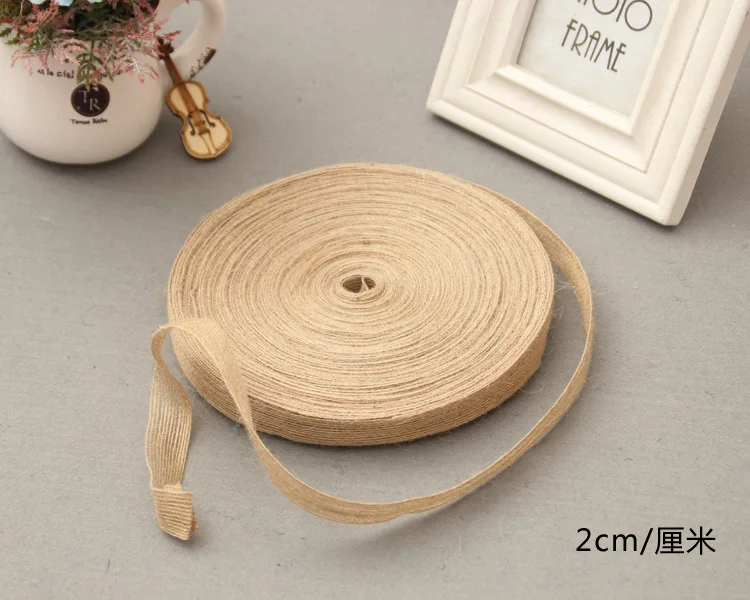 6/10/15/20/25/30/38 мм джутовая Мешковина ленты DIY ручной работы ремесла гессенской шпагат веревочные шнуры в деревенском стиле Одежда для свадьбы, дня рождения украшения - Цвет: 20mm