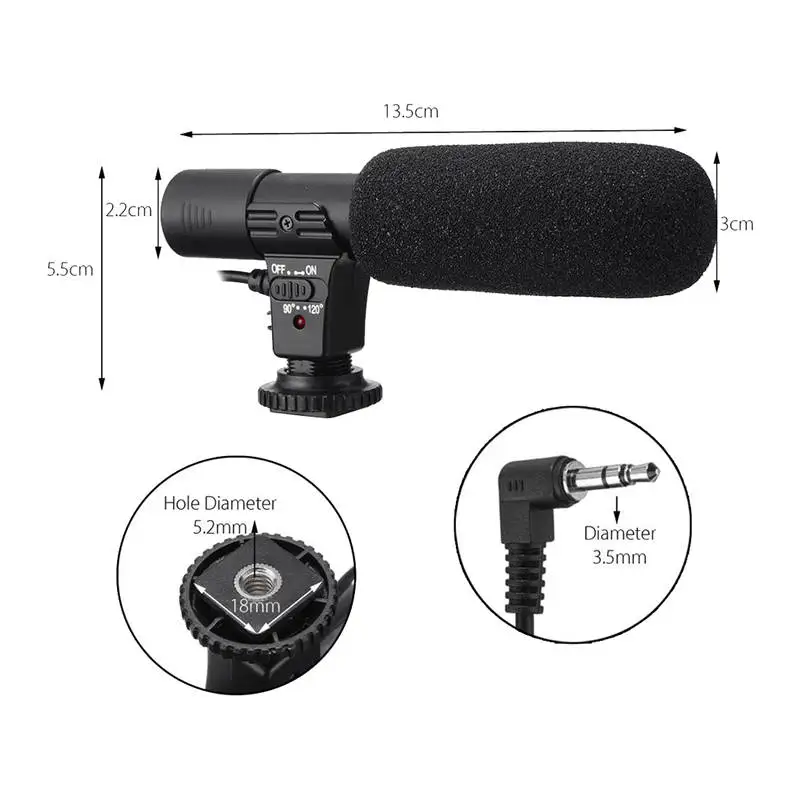 3 5 мм внешний стереомикрофон Mic для цифровой зеркальной камеры Canon Nikon DSLR Камера DV