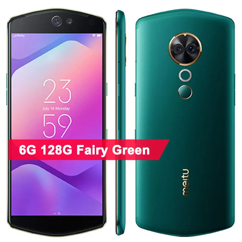 Meitu T9 мобильного телефона 4/6 ГБ Оперативная память 64/128 ГБ Встроенная память Snapdragon 660 Octa Core Android 8,1 Двойная Передняя/задний Камера смартфон - Цвет: 6G 128G Fairy Green