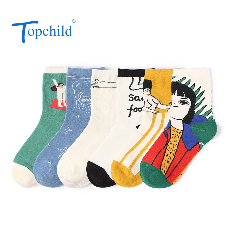 Topchild/креативные носки с иллюстрациями художественные художественным принтом