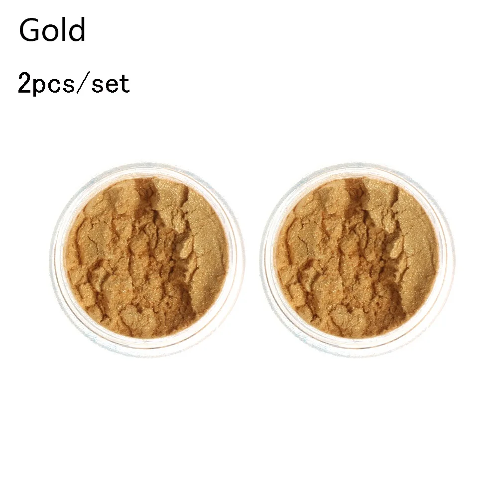 Gold 1/2 шт мерцающие 13 цветов слюда пудра пигменты для самостоятельного создания косметики Тени для век Смола макияж лак для ногтей художника туалетных изделий - Цвет: Gold