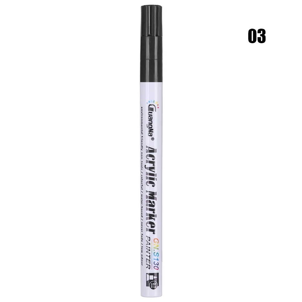 18 Color Metallic Micron Pen Detailed Marking Color Metal Marker For Album Black Paper Drawing School Art Supplies Paint Pens