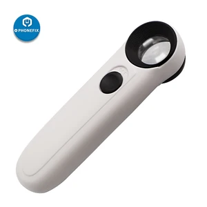 Ручное увеличительное стекло 45X HD со светодиодной подсветкой, 40 раз, печатная плата, инструменты для ремонта, мини-микроскоп, увеличительное стекло, лупа для ювелирных изделий