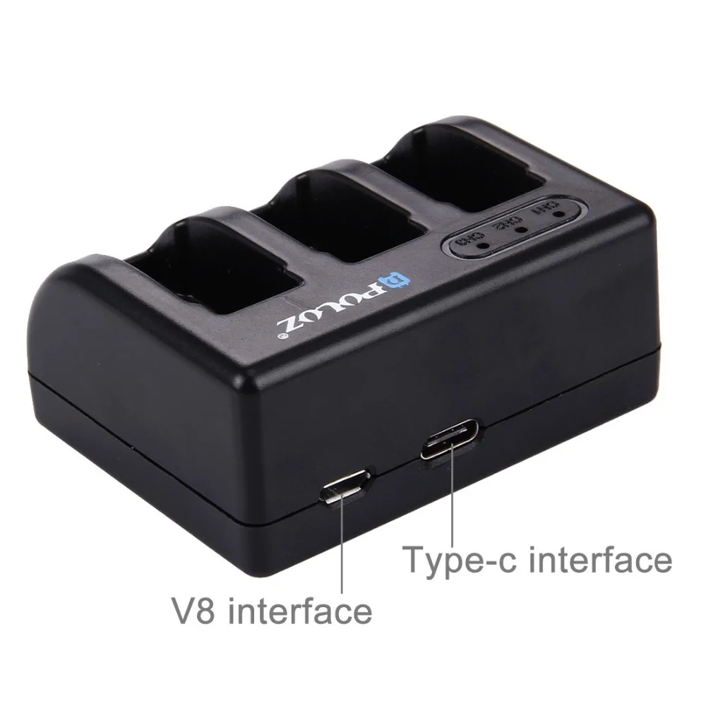 PULUZ GoPro аксессуары HERO5 AHDBT 501 зарядное устройство 3 портовое для HERO 5 Аксессуары экшн