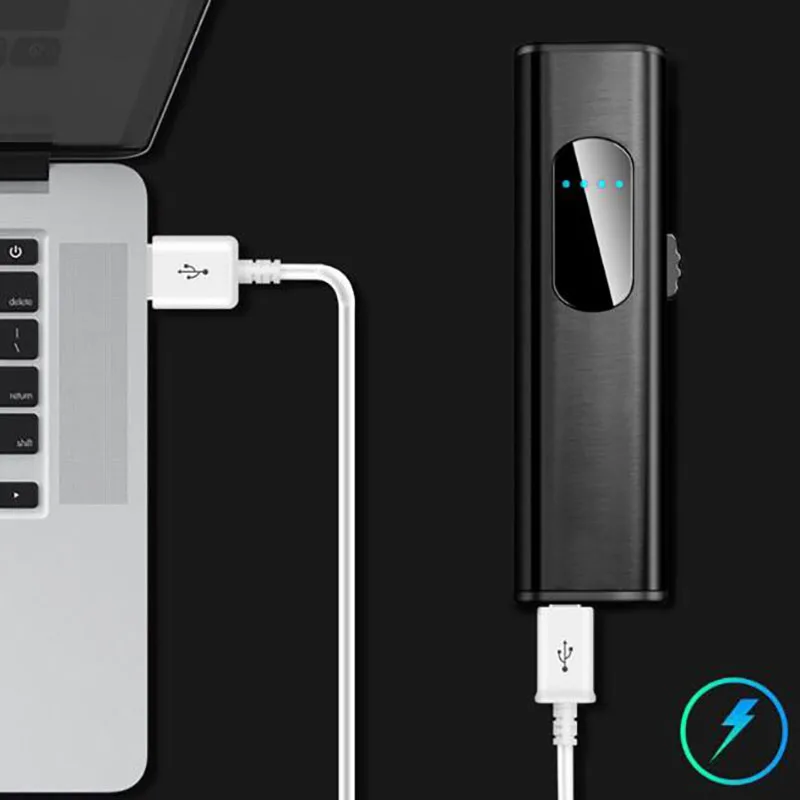 Мини USB тонкая Электронная зажигалка Вольфрамовая турбо металлическая