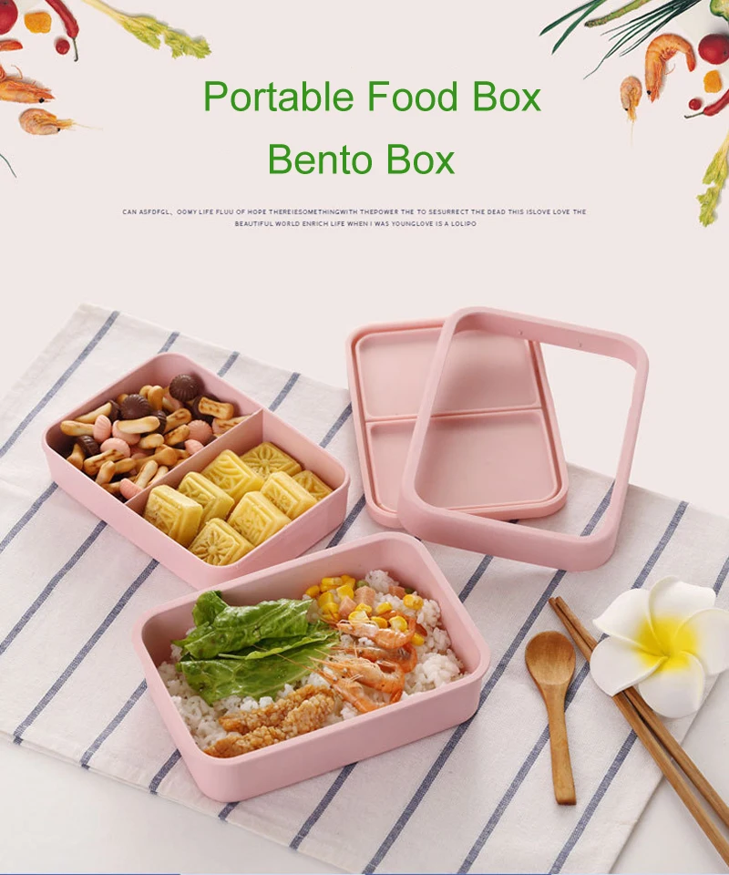 Здоровье Bento Box обеденный Ланч-бокс двойной слой микроволновая печь контейнер для еды коробка для пикника офисных работников школы столовая посуда набор