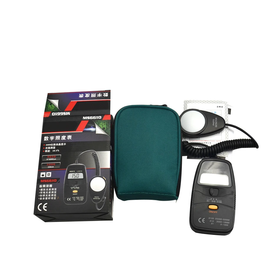 Цифровой измеритель люкс MS6610 мини-измеритель светильник ности Luxmeter 0 ~ 50000LUX