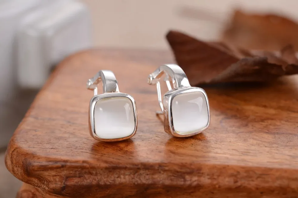 Серьги с зеленым опалом и голубым камнем | Украшения аксессуары