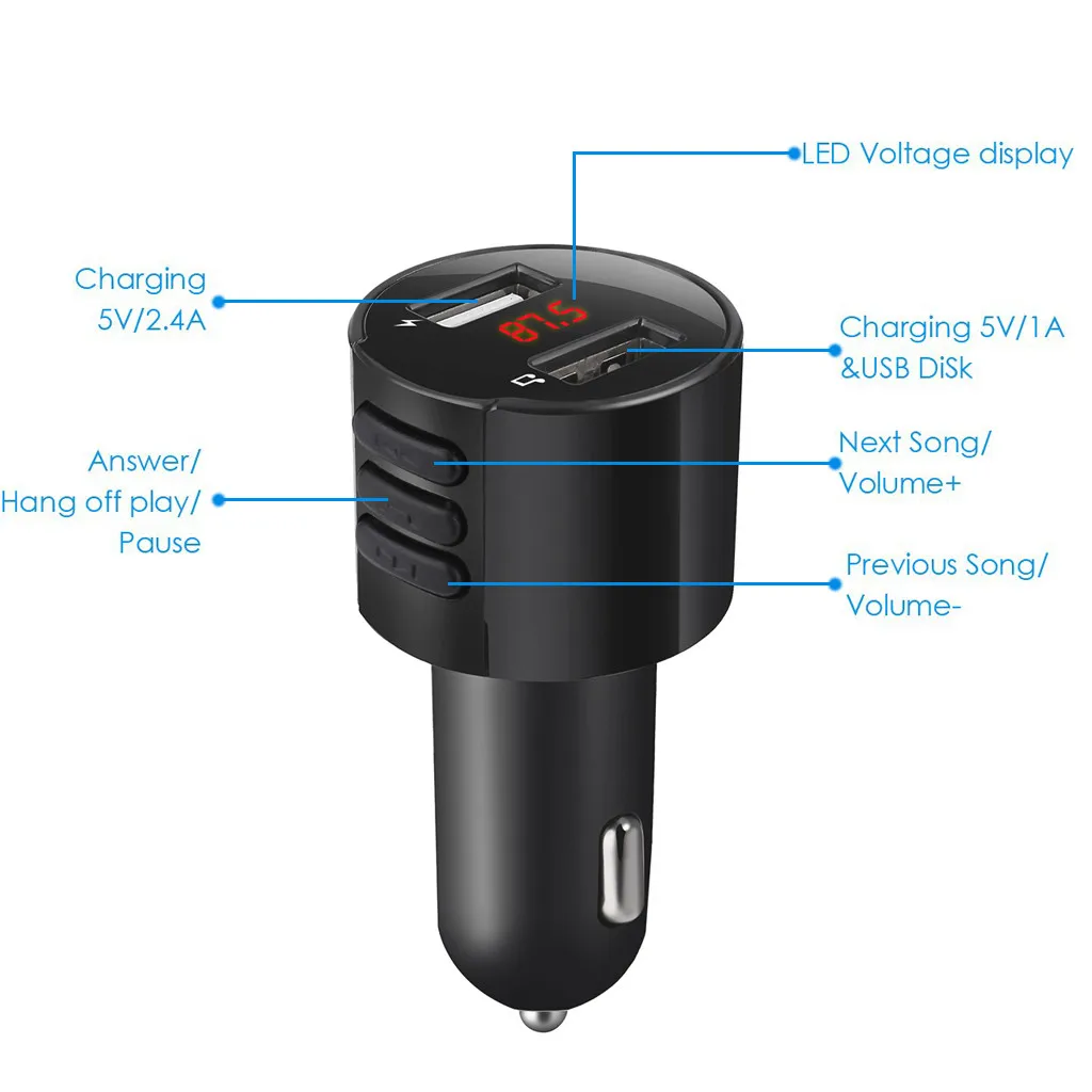Bluetooth 3 0 автомобильный комплект hands-free беспроводной fm-передатчик 3.1A быстрое