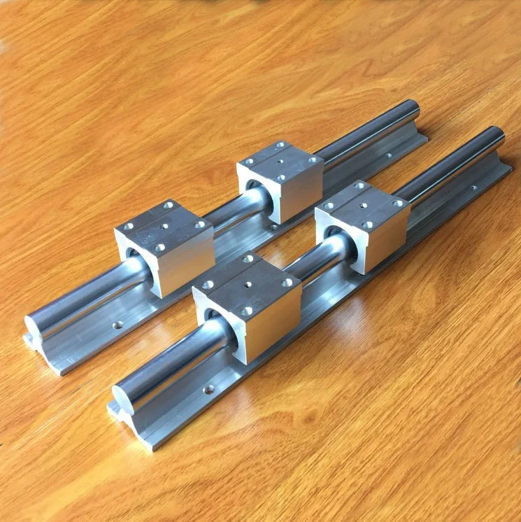 2pcs SBR25 25mm -L 700mm support rail linear guide + 4pcs SBR25UU linear bearing blocks for CNC router parts linear rail guide