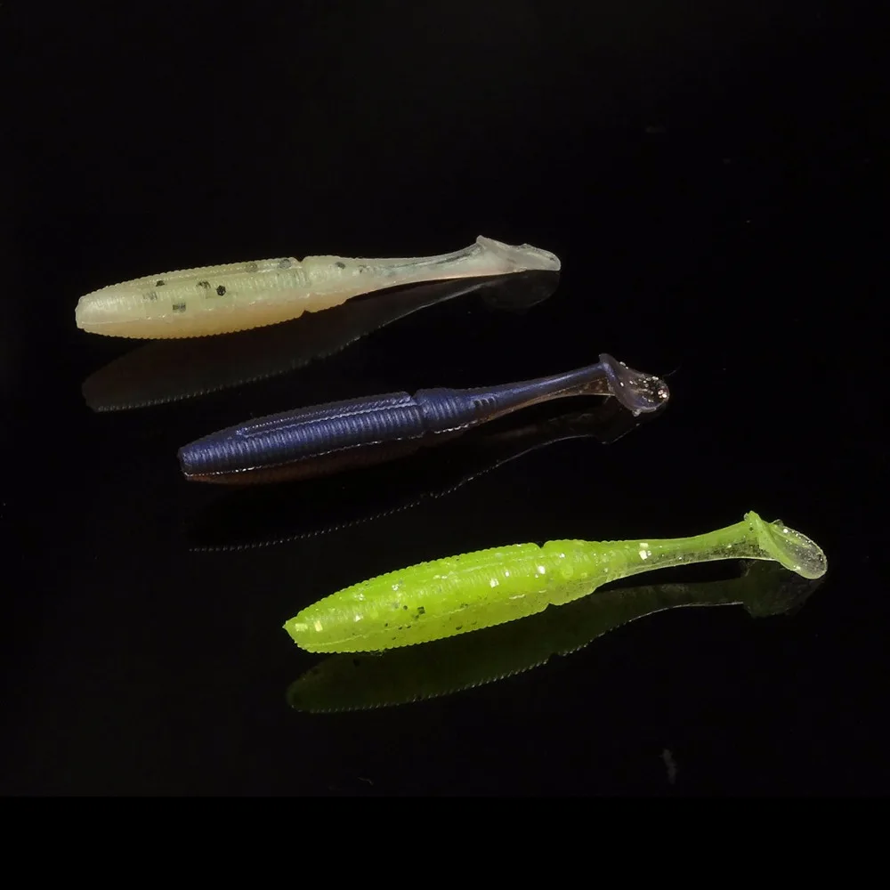 Мягкий Шад Прикормы весло хвост 5 см для Японии червя swimbait кремния резиновые