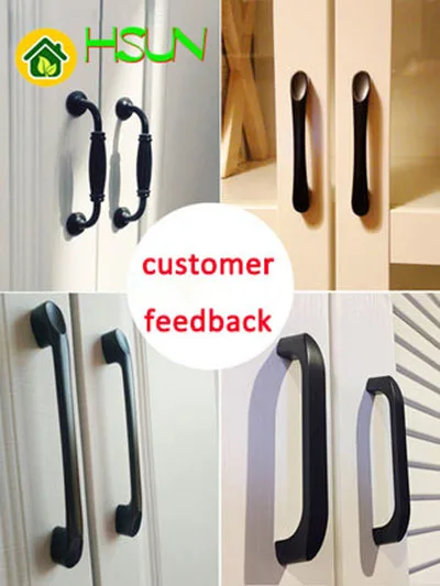 Ручка для шкафа выдвижного ящика дверная американского типа черная стандартная