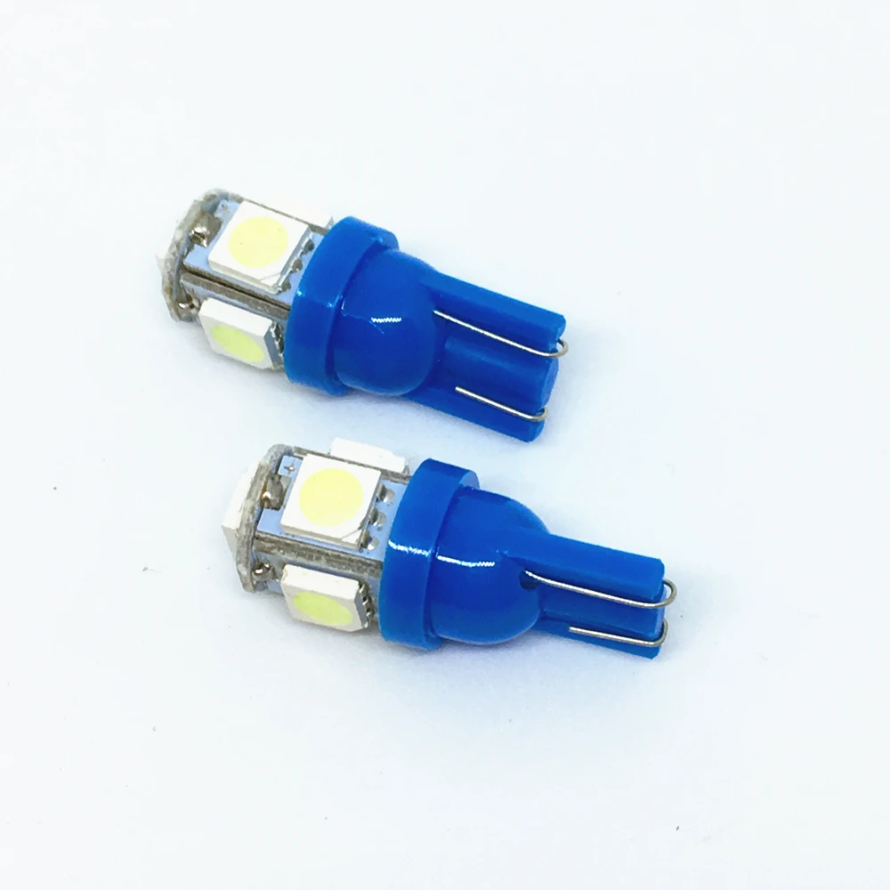 100X T10 LED W5W 5050 Лампа 5 SMD белый синий красный желтый зеленый 194 168 супер яркие