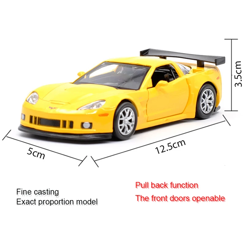 RMZ CITY 1:36 Corvette C6 R многоцветная модель автомобиля из сплава с откидной спинкой для