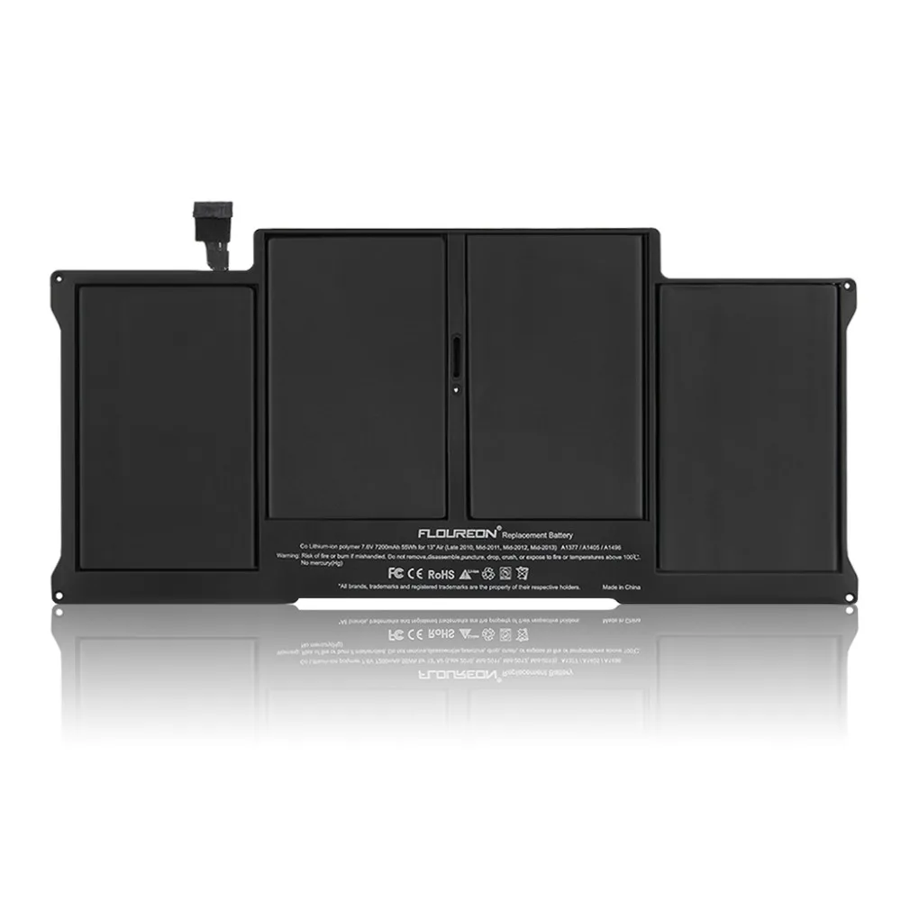 Floureon 7,6 В 7200 мАч 55Wh LiPo ноутбука Батарея для MacBook Pro Air 1" A1377 A1405 A1496 MC503LL/замены Батарея