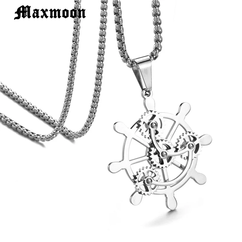Maxmoon индивидуальное судно Пираты руль снаряжение кулон ожерелье колесо из