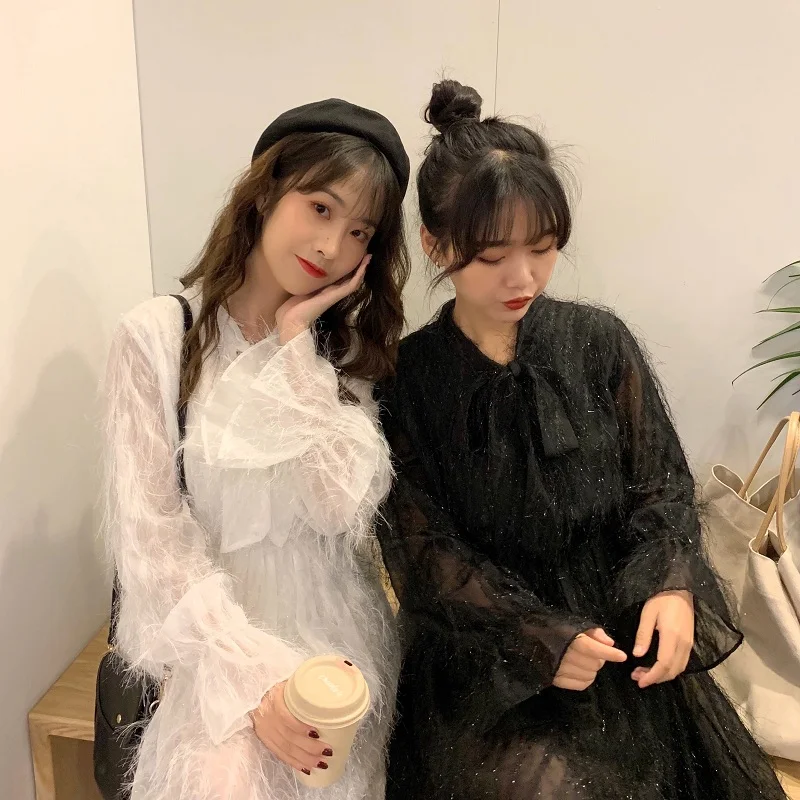 2 цвета Mihoshop Ulzzang Корейская женская модная одежда с бантом милое белое черное