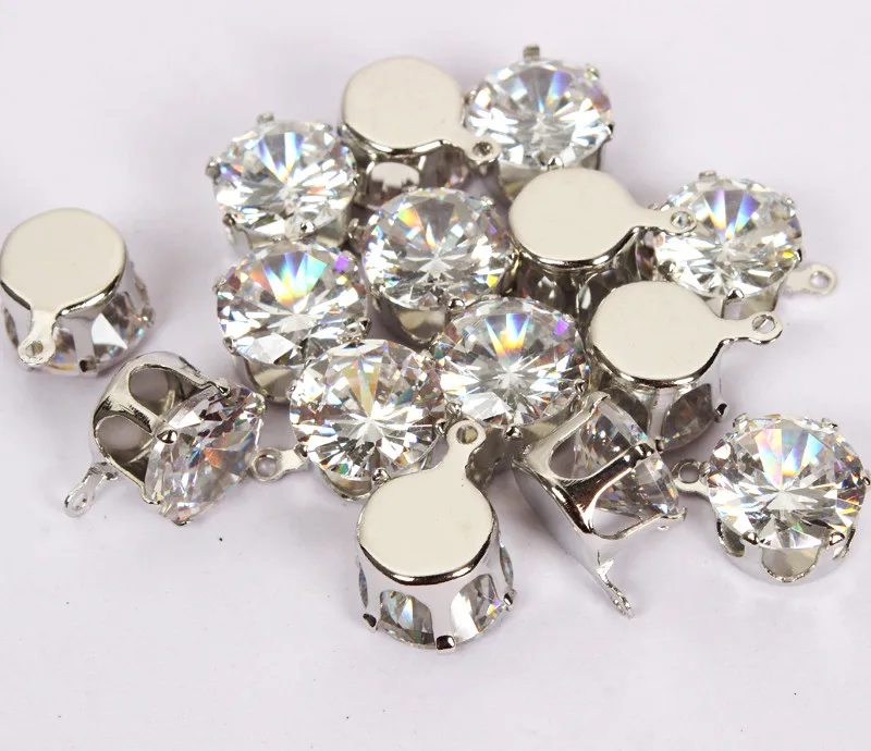 8 мм 10 Кристалл Циркон Блестящий одиночный подвесной Золотой/Серебряный базовый