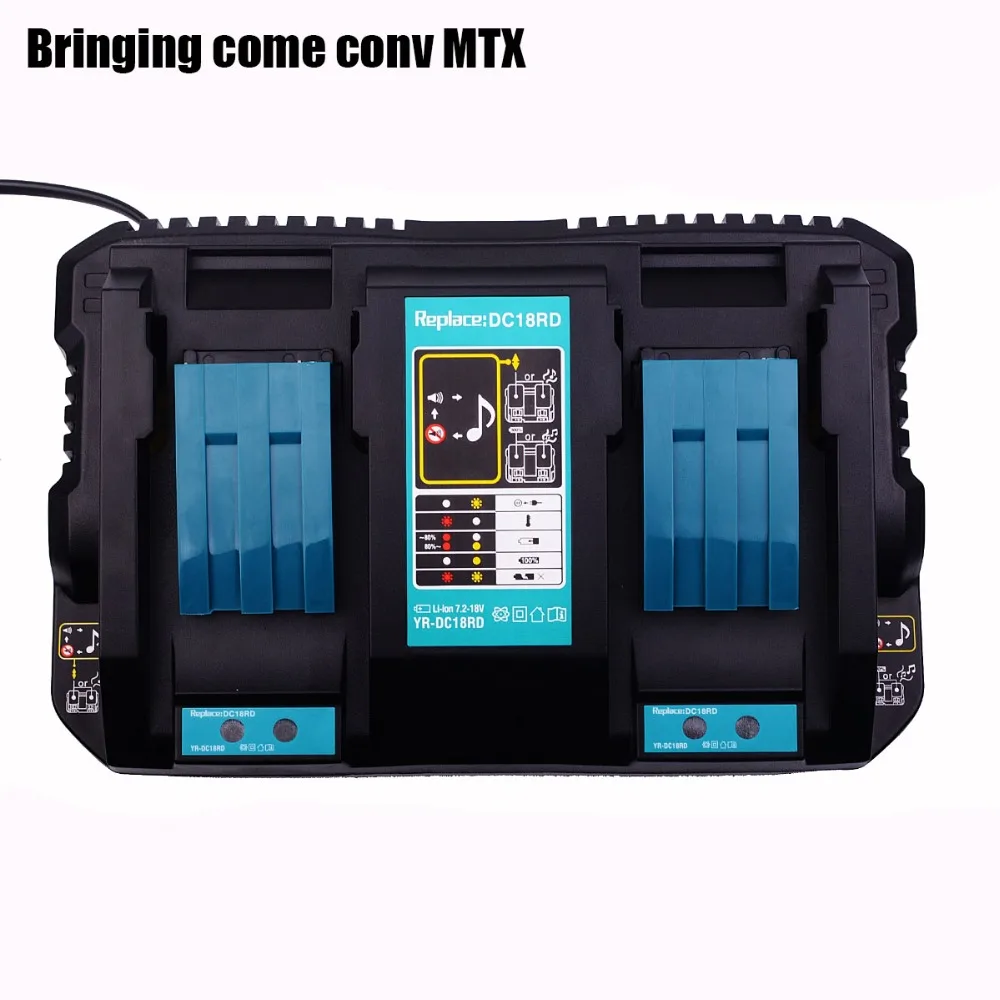 Зарядное устройство со светодиодной подсветкой 18 в два аккумулятора для Makita BL1860