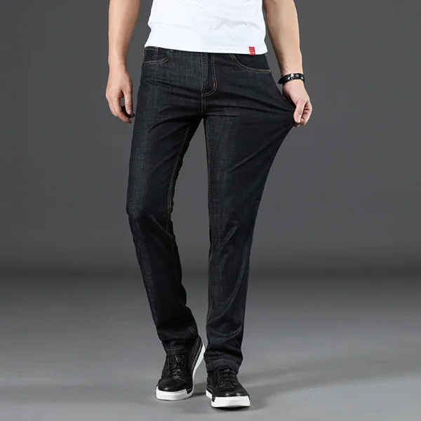 Drizzte мужские стрейч Спандекс Модные джинсы Slim Fit черный джинсы мужчина брюки Размеры 28-40 - Цвет: black