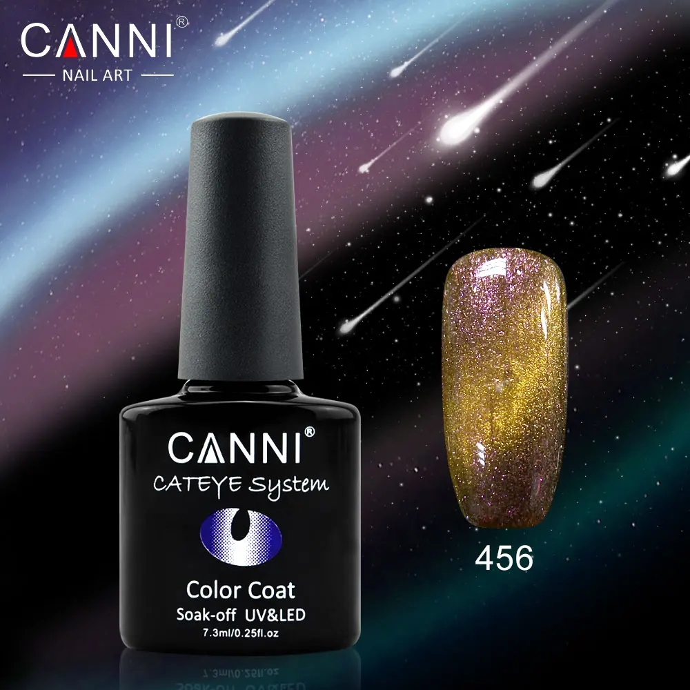 456 CANNI 7,3 мл Магнитный Гель-лак «кошачий глаз» 51024 маникюрный салон продукты 12 цветов замачивают Хамелеон кошачьи глаза Блестящий Гель-лак для ногтей - Цвет: 456