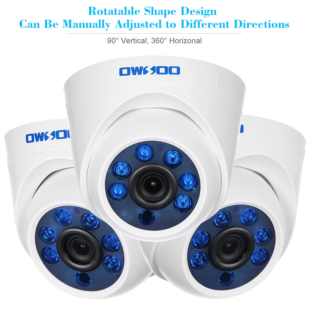 Owsoo 4 шт. 720 P 1500tvl AHD CCTV Камера комплект безопасности Камера S 1/" CMOS 6 шт. массив инфракрасный лампы для мотоциклов Ночное видение с 4* 60ft кабель