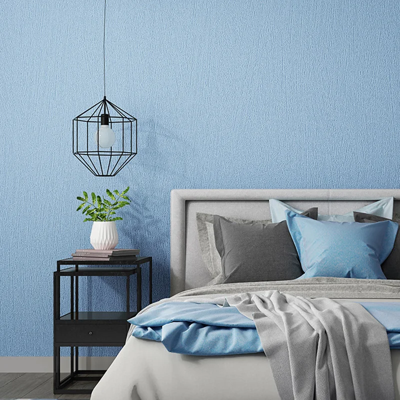 Nordic Wall Papers Home Decor Solid Color Grey Blue Waterproof Wallpaper Roll for Walls Bedroom Living Room Decorative | Краски и