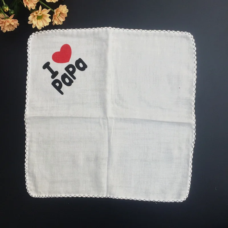 Qrinted хлопковое детское газовое полотенце с надписью I love Ma Pa цветное для младенцев