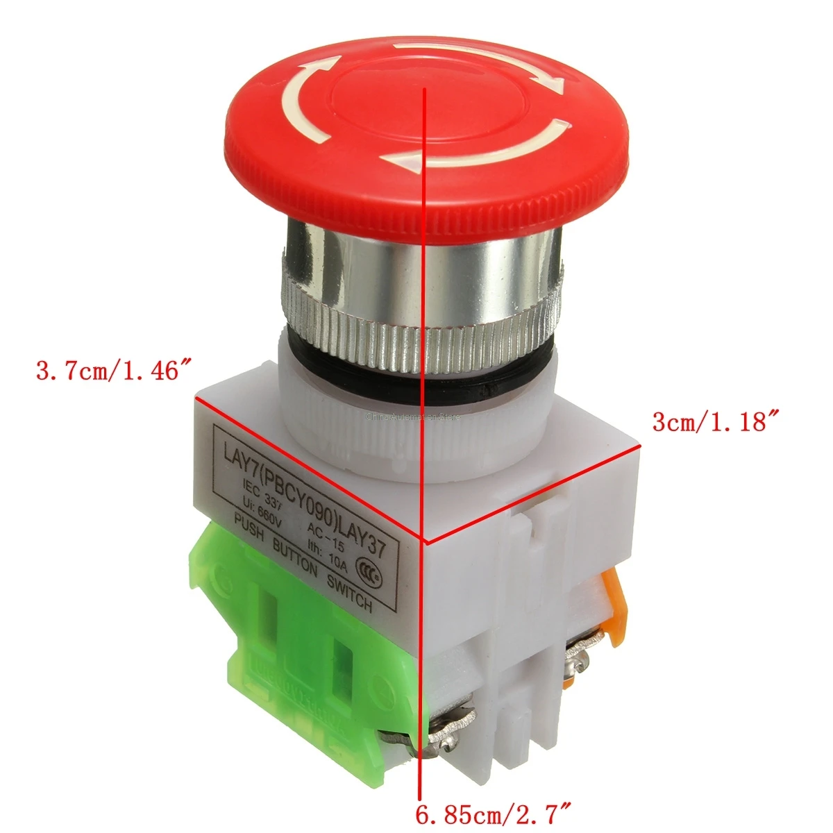 AC 660V 10A Plastic Shell Red Sign Emergency Stop Mushroom Push Button Switch | Обустройство дома
