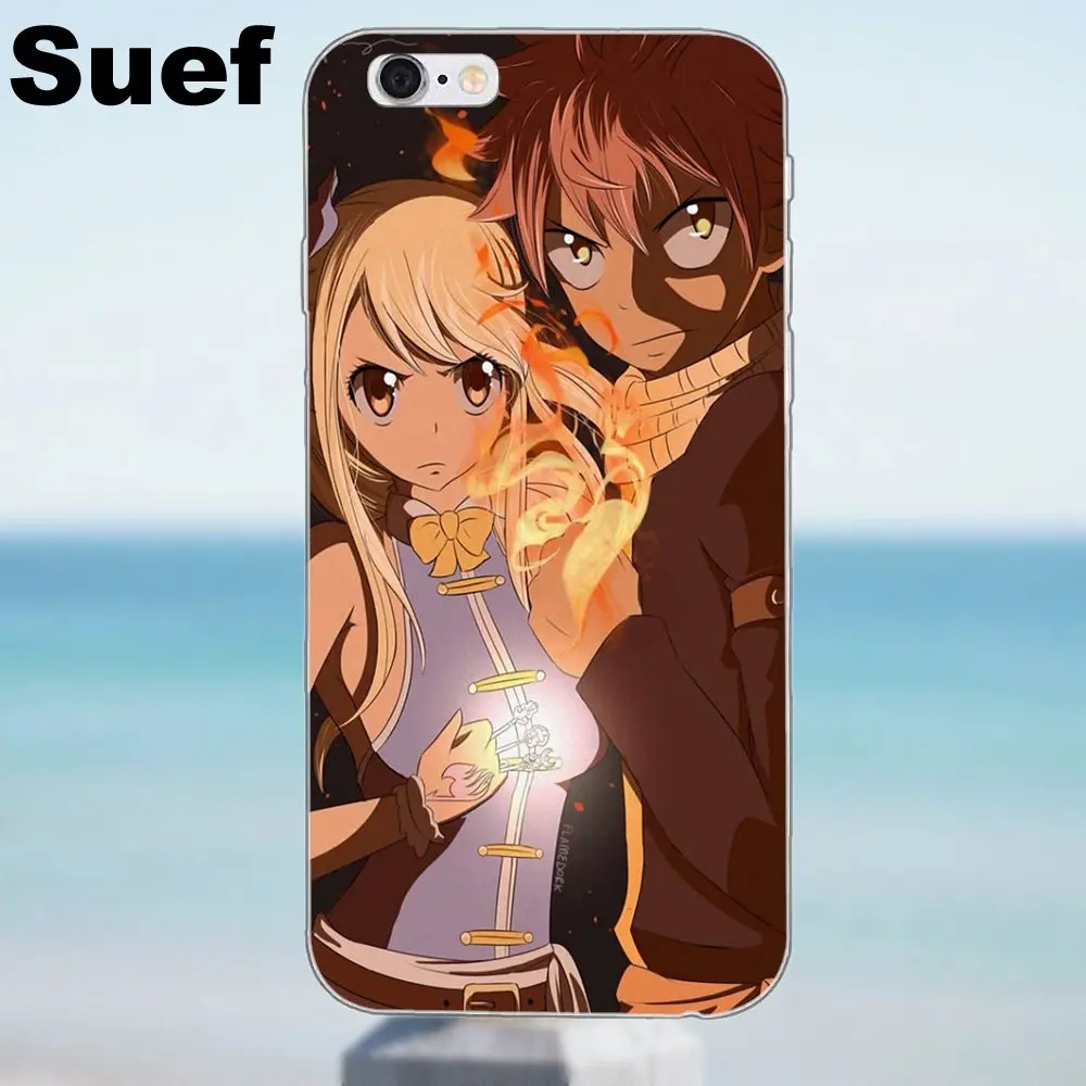 Мягкий защитный чехол Fairy Tail Natsu Lucy для iPhone X 4 4S 5 5S 5C SE 6 6S 7 8 Plus Samsung Galaxy J1 J3 J5 J7 A3 A5 2016