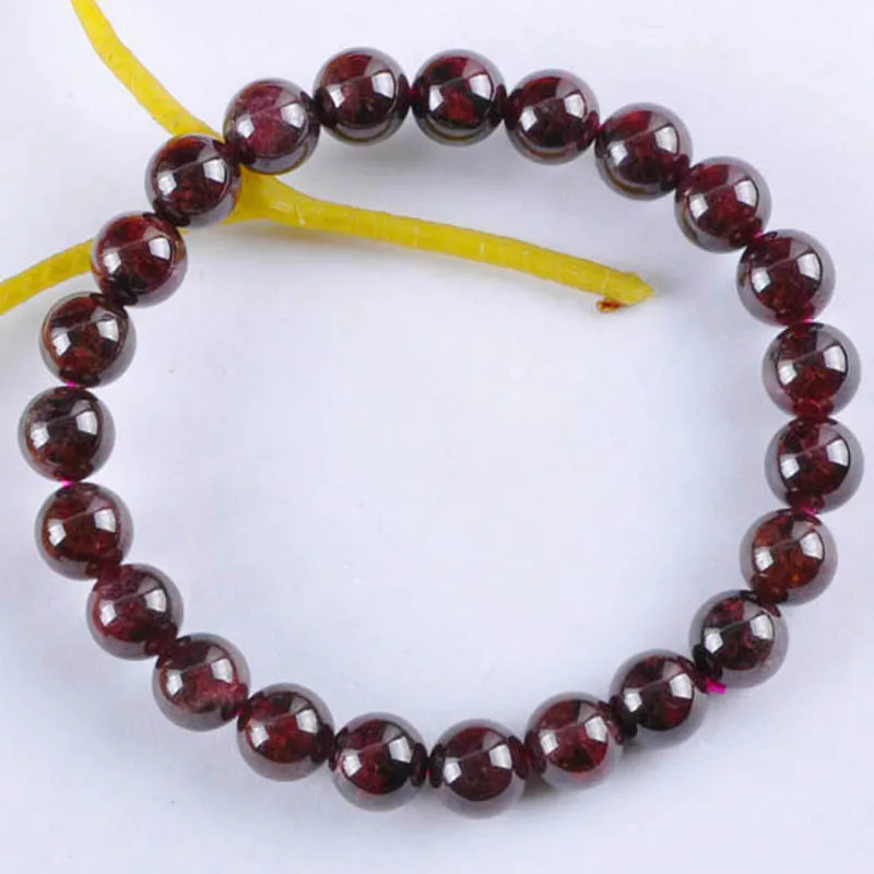 8 мм натуральный гранат круглые бусины браслет стрейч дюймов ювелирные изделия