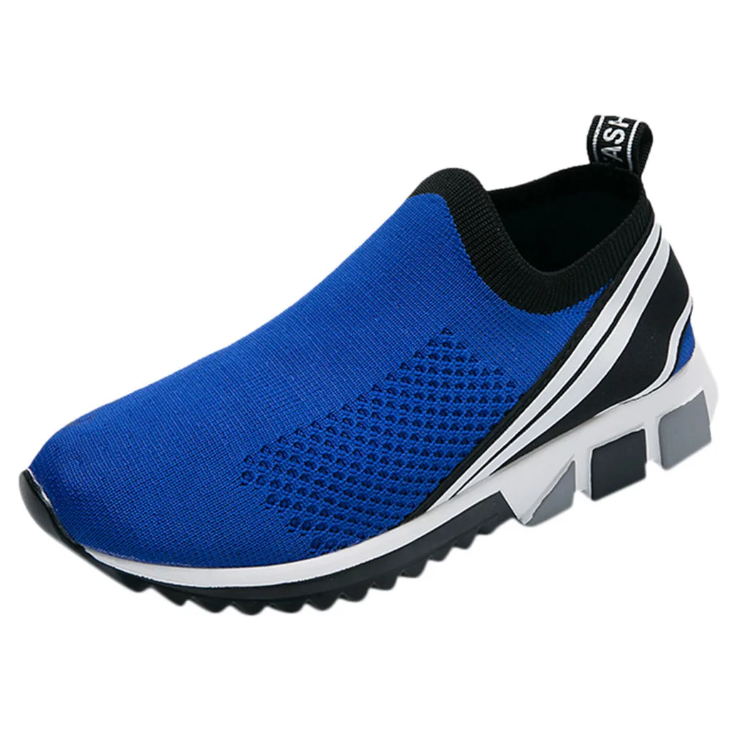 Blue Обувь; мужские кроссовки; Пара спортивных кроссовок; мокасины; Basket Homme; дышащие кроссовки из сетчатого материала; Chaussures Pour Hommes - Цвет: Blue