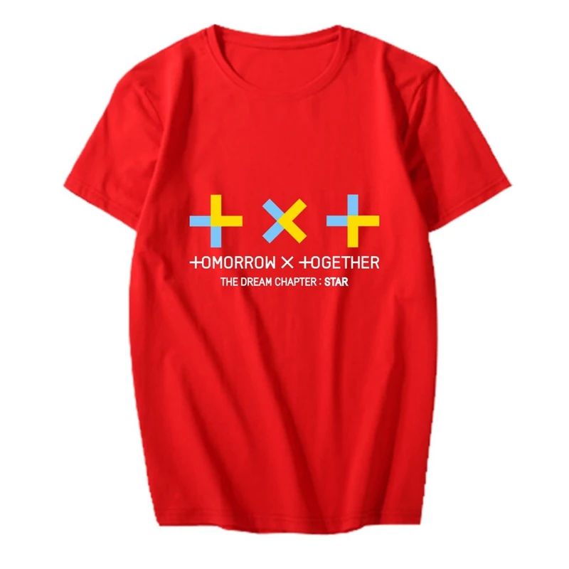 KPOP Новый TXT альбом мечты глава звезды о образный вырез хлопок хип хоп Футболка