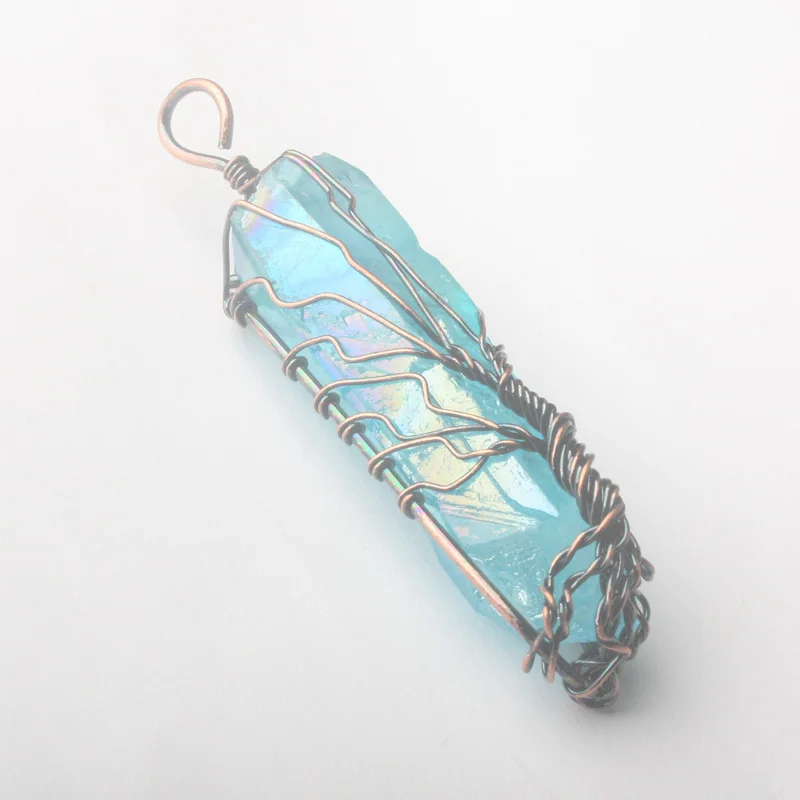 Крупные Подвески с натуральным прозрачным озерным голубым фиолетовым