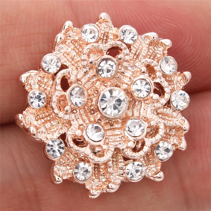 5 шт./лот Новые оснастки кнопки ювелирные изделия 18 мм Кристалл Цветочный узор