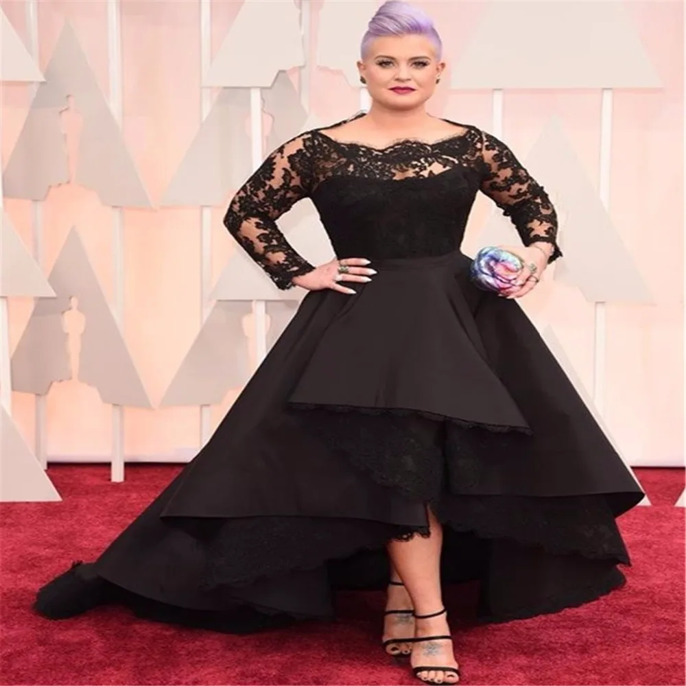 Женское вечернее платье с кружевной аппликацией элегантное короткое черное