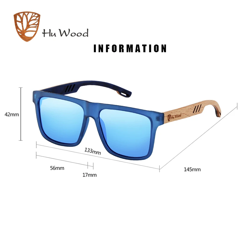 Hu Wood 2020 новые высококачественные Квадратные Солнцезащитные очки Мужские