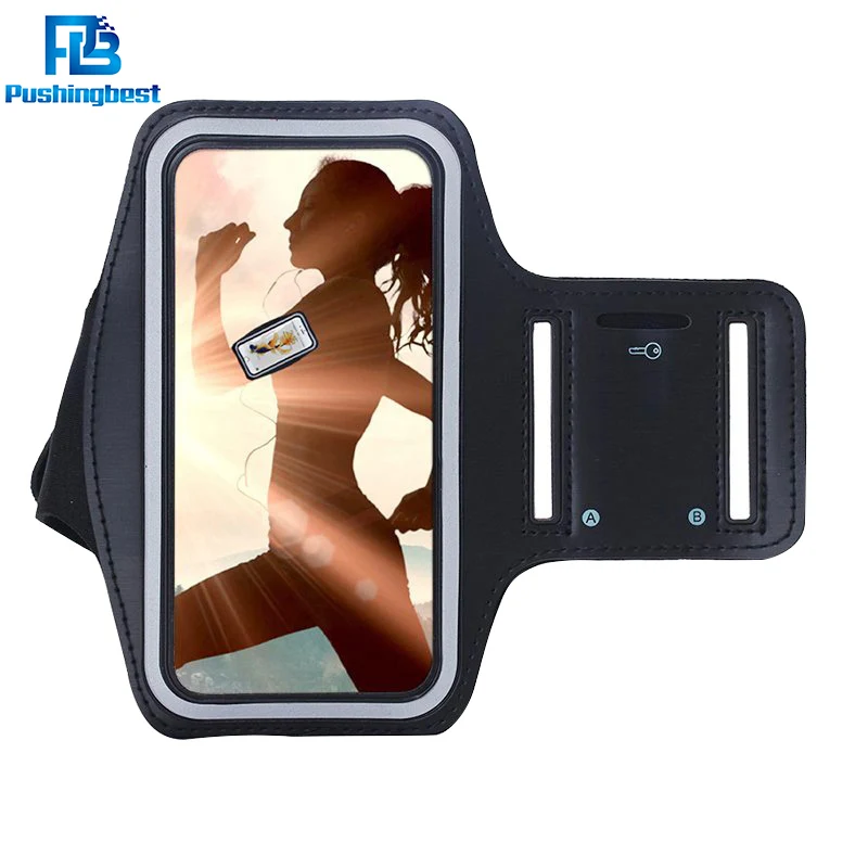 Pushingbest Nylon Sport Armband Rainproof Case for phone jogging cell clamp Mobile Phone Arm band Holder For iphone Samsung | Мобильные