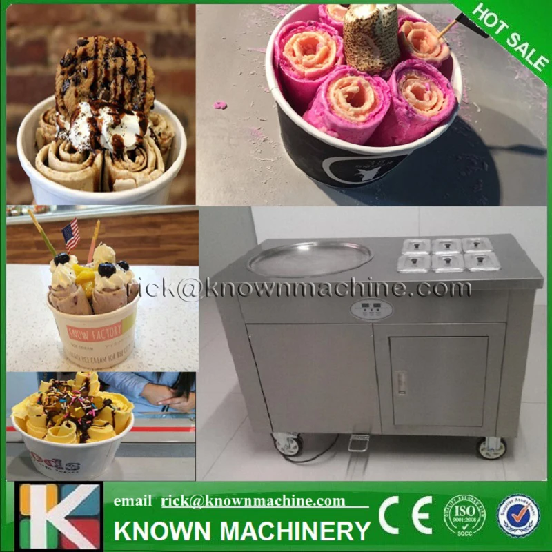 Роликовая машина для мороженого Большая сковорода из нержавеющей стали 1 + 6