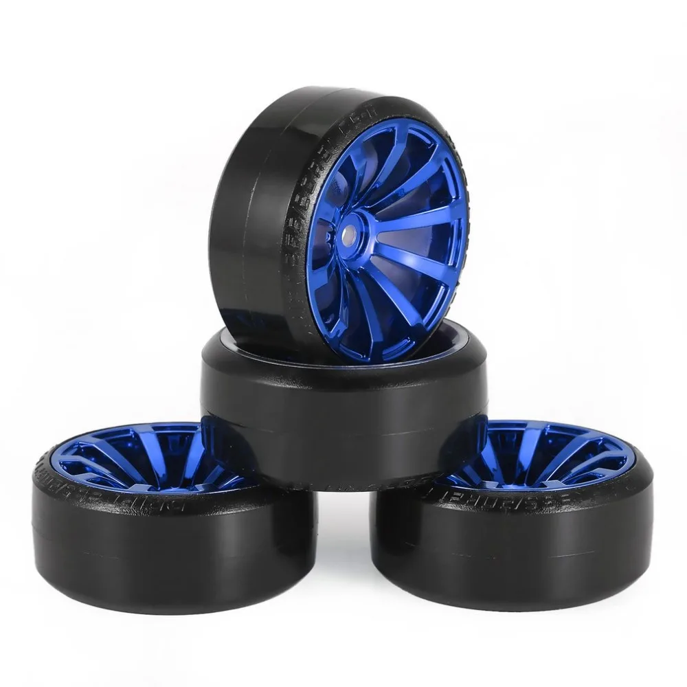 4 шт. 1/10 RC Дрифт автомобильные шины колесный обод жесткие колесные для Traxxas HSP Tamiya