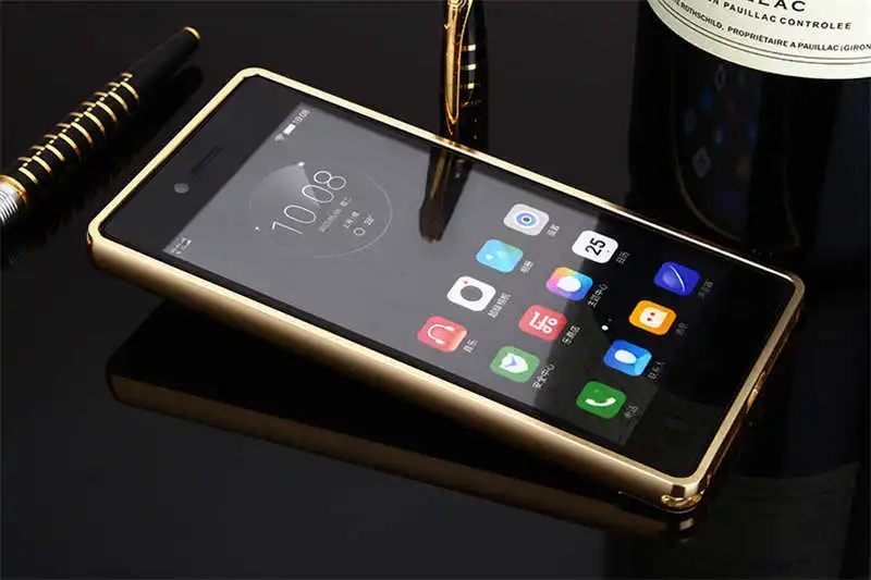 Чехол для Lenovo Vibe Shot Z90 металлическая рамка с зеркальной задней крышкой Жесткий