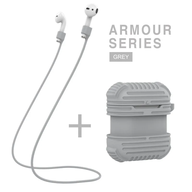 IKSNAIL силиконовый чехол для Apple Airpods, чехол для наушников, ремешок для наушников, беспроводные Bluetooth наушники, защитный чехол для наушников Air Pods - Цвет: Gery