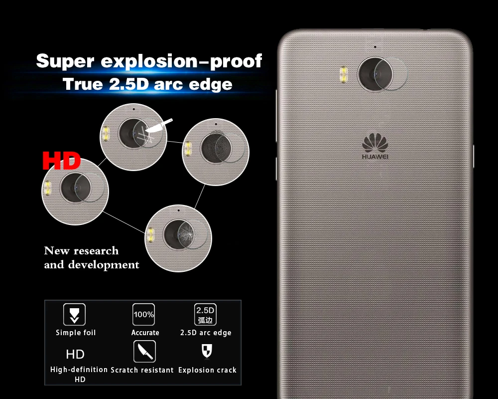 Ультра-тонкая задняя камера объектив пленка из закаленного стекла для Huawei Y5 2017
