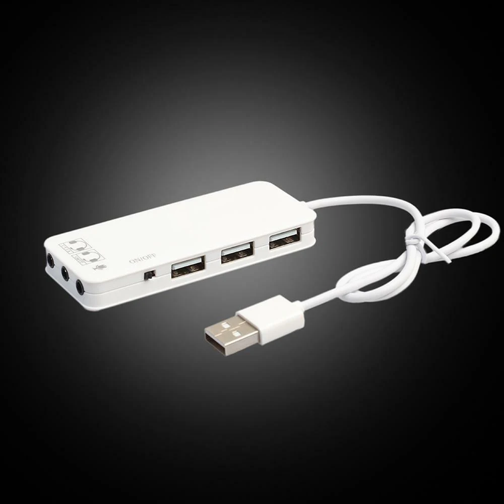 Концентратор USB 2 0 интерфейс внешний 7.1CH звуковые карты 3-портовый наушники