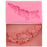 craft flower daisy anemone silicone fondant soap 3d cake mold cupcake jelly candy chocolate decoration baking tool moulds fq2402