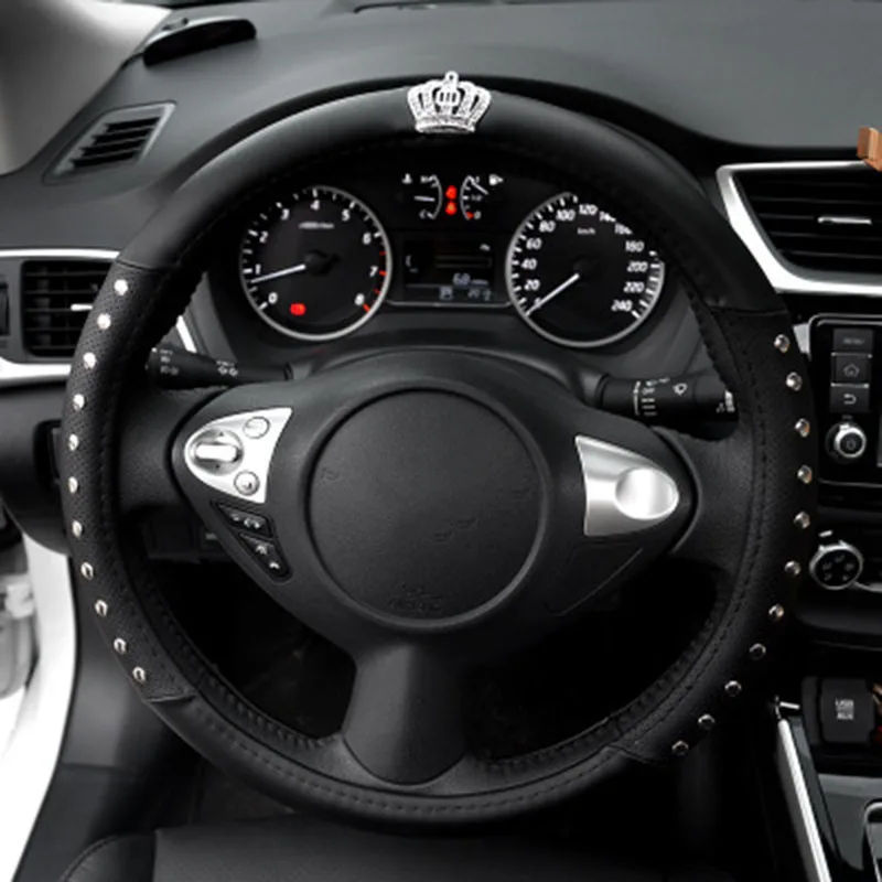 Корона с заклепками чехол для руля автомобиля девочек женские чехлы из