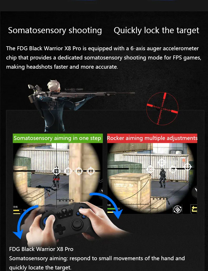 Flydigi pubg соматосенсорный мобильный контроллер Bluetooth беспроводной геймпад поддержка компьютера Мобильная игровая система джойстик